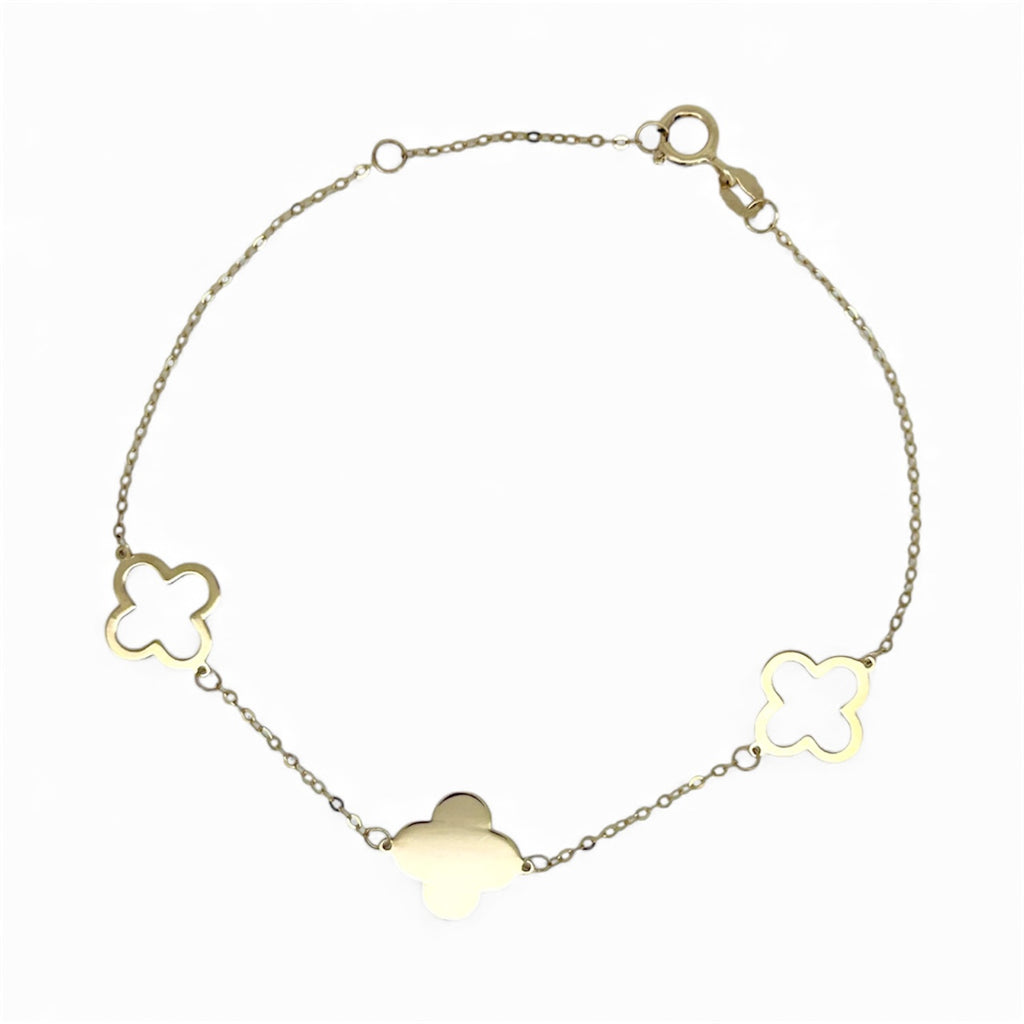 Bracciale in oro 9 kt con quadrifoglio