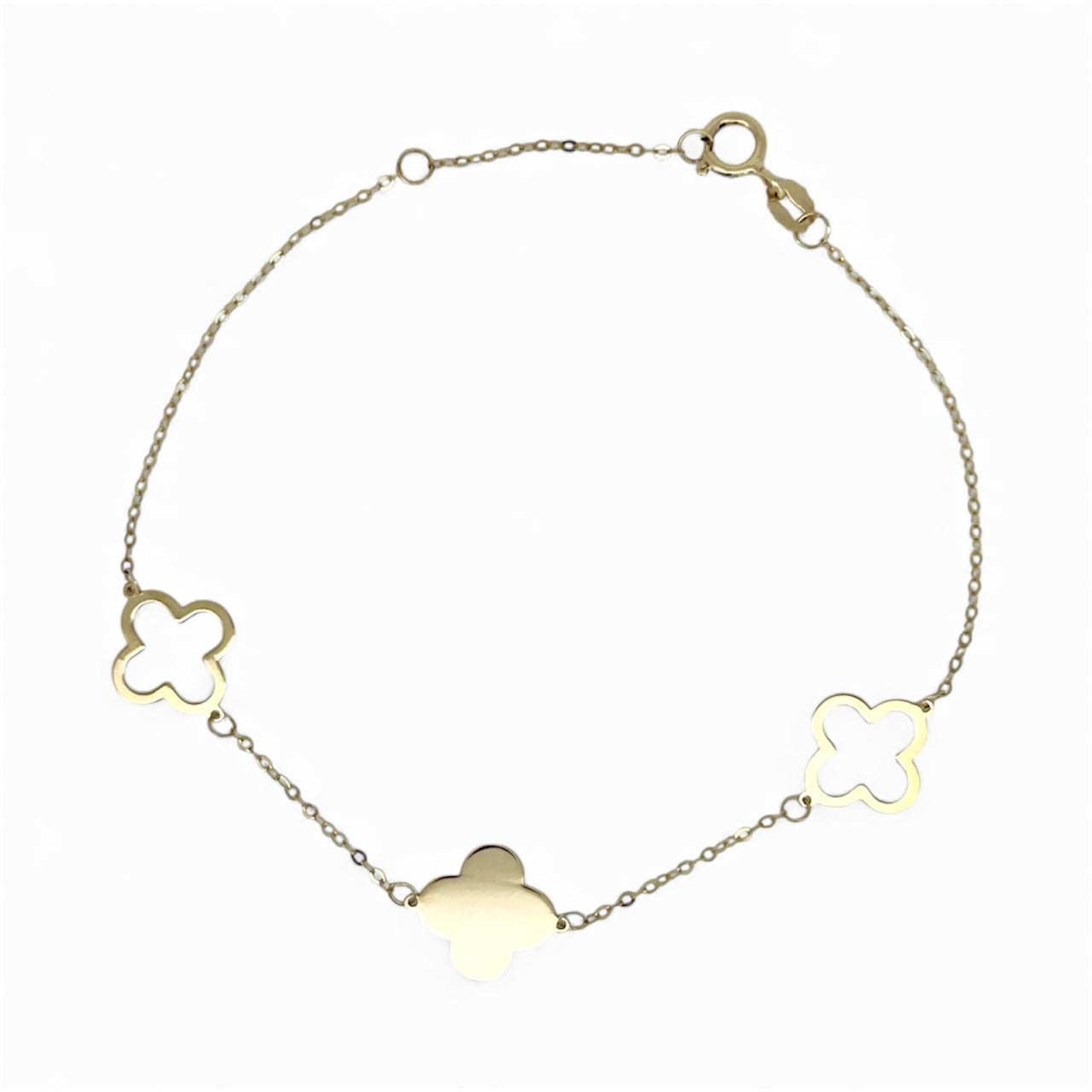 Bracciale in oro 9 kt con quadrifoglio