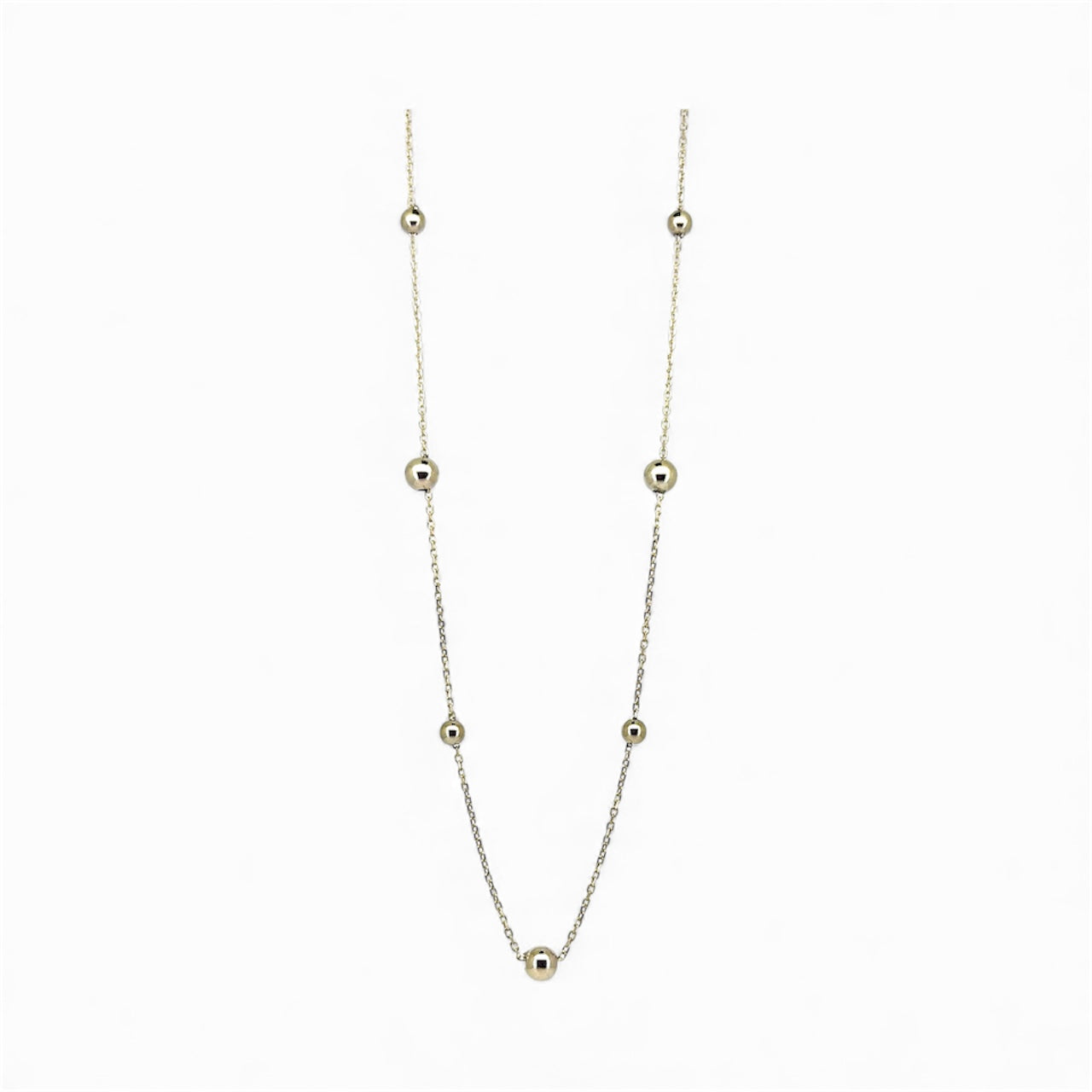 Collana in oro giallo 9 kt con piccole sfere