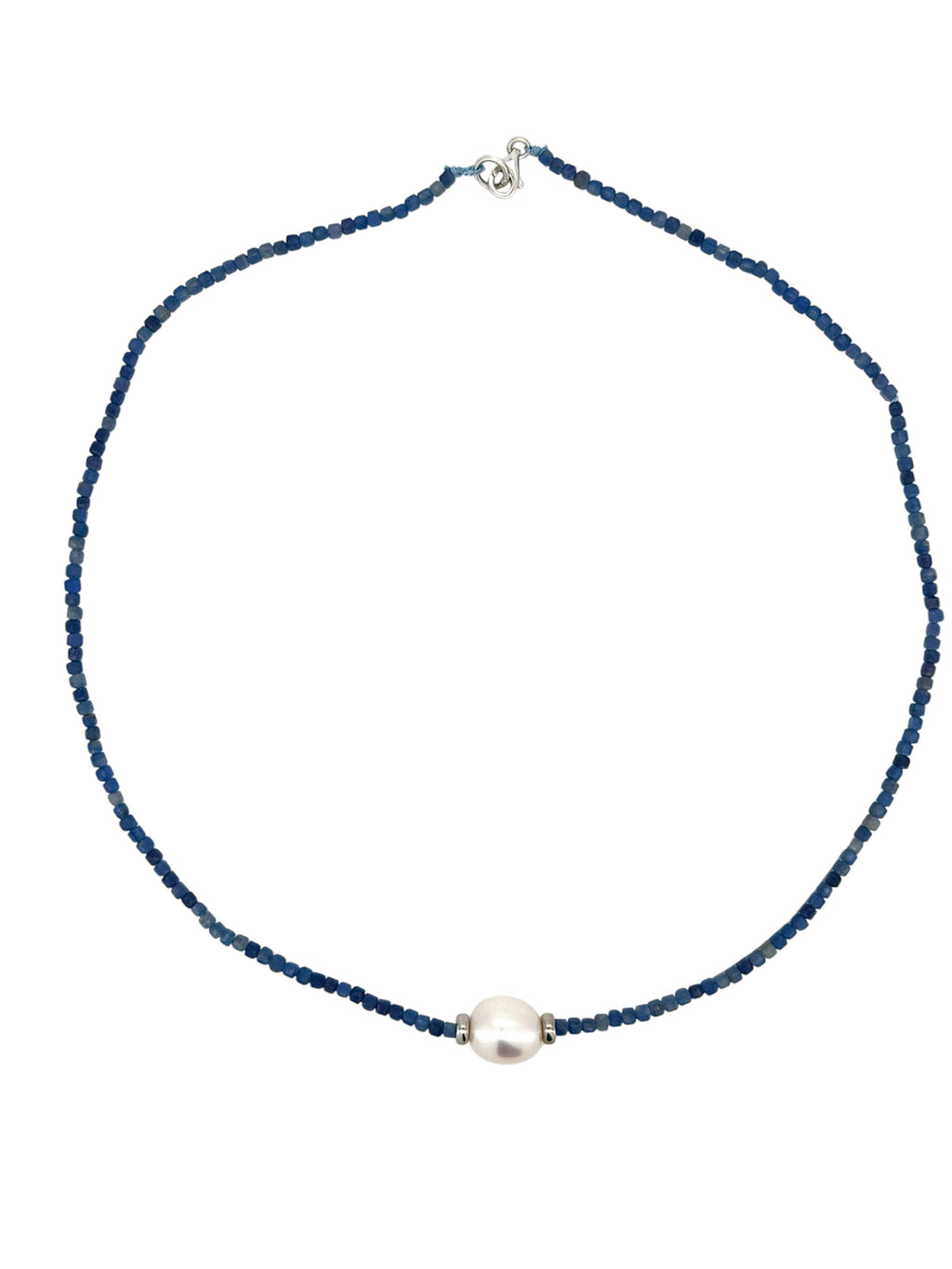 Collana con filo di zaffiri e perla