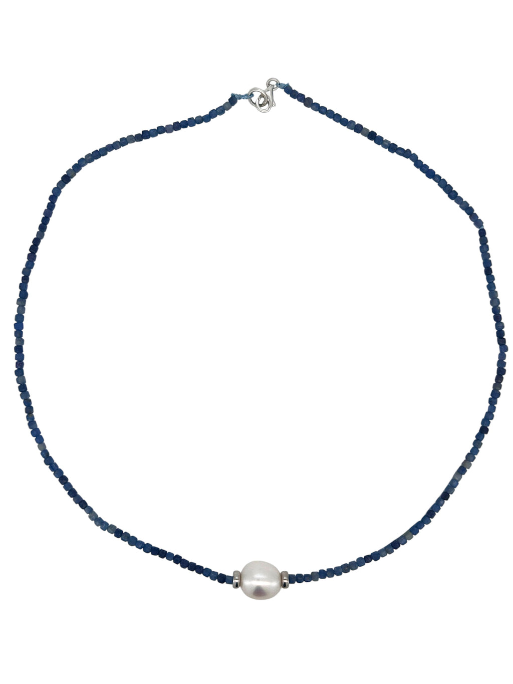 Collana con filo di zaffiri e perla