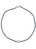 Collana con filo di zaffiri e perla