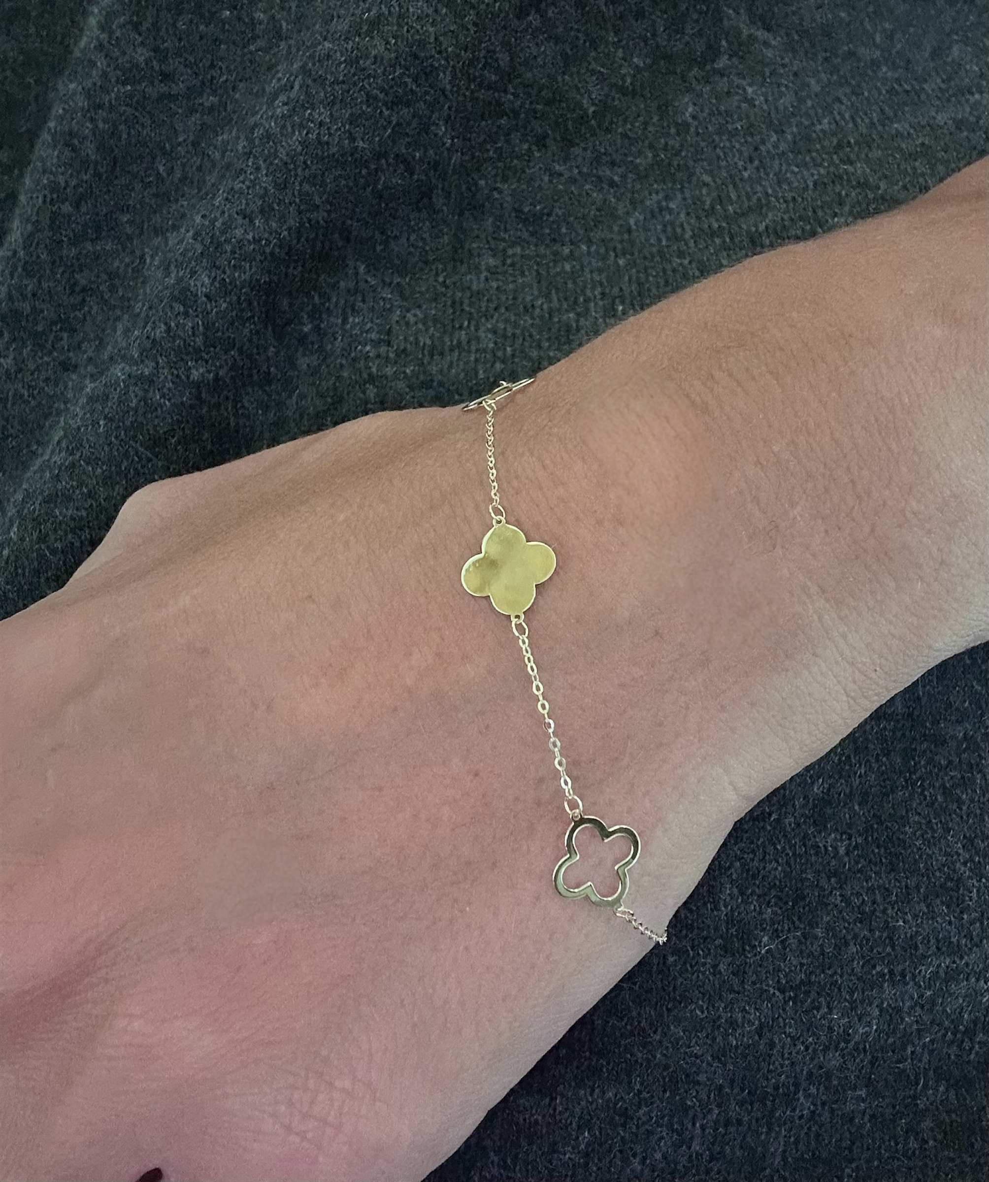 Bracciale in oro 9 kt con quadrifoglio