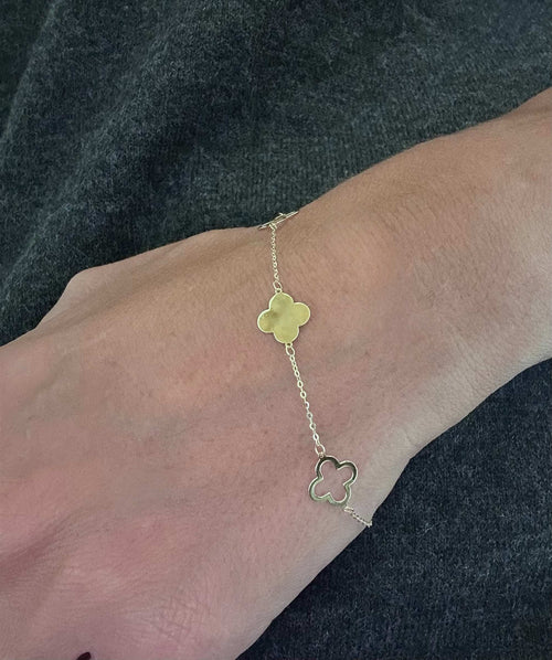 Bracciale in oro 9 kt con quadrifoglio