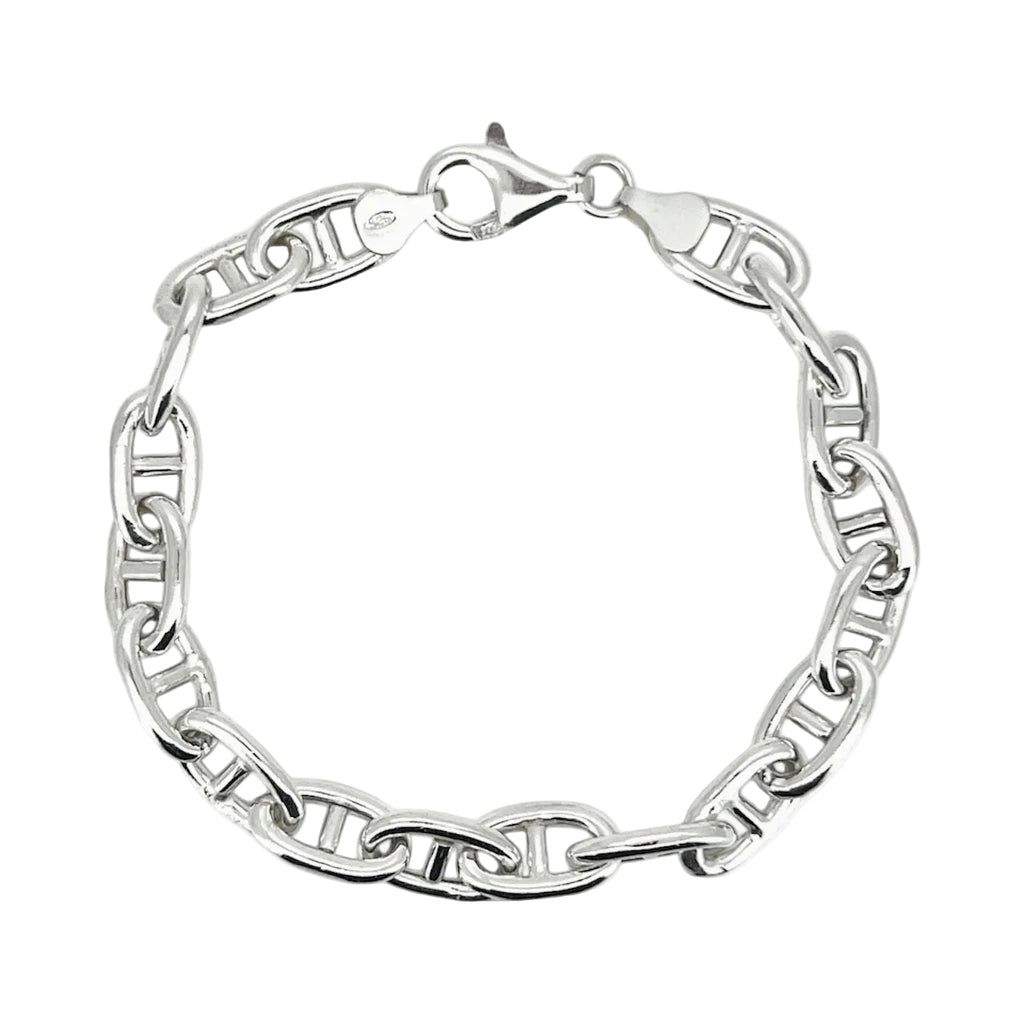 Bracciale maglia fantasia in argento