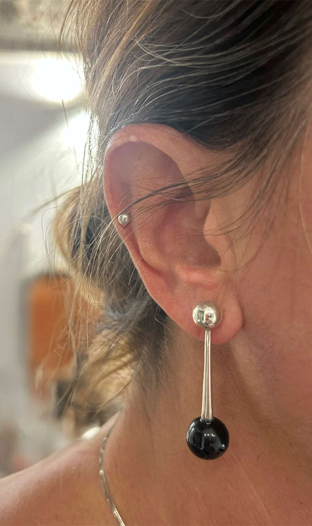 Orecchini in argento e onice